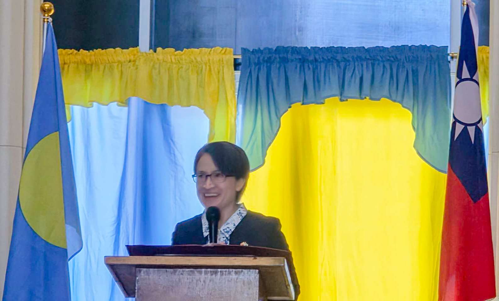 Vice President Hsiao Bi-khim speaking at the Palau National Congress on June 8. (Photo: Rti)