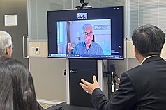 Prof. Ge Zhaoguang remotely attending the 2026 Tang Prize in Sinology award ceremony. (Photo: CNA)