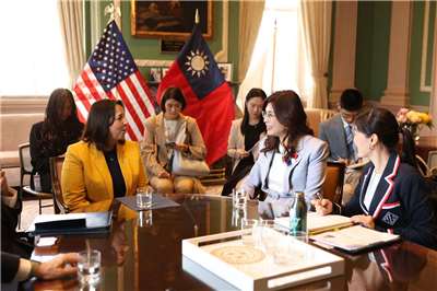 Cheng is currently leading a delegation to the United States, first visiting San Francisco and now Boston. (Photo: KMT)