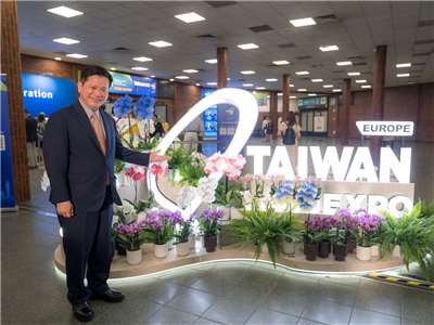Foreign Minister Lin Chia-lung at the Taiwan Expo in Poland. (Photo: Lin Chia-lung/Facebook)