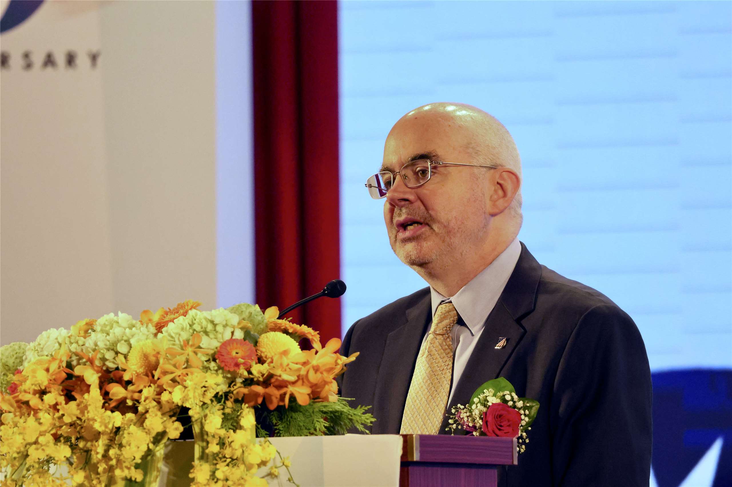 American Institute in Taiwan Director Raymond Greene speaking at another event earlier in July. (Rti Photo/James Thompson)