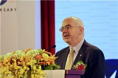 American Institute in Taiwan Director Raymond Greene speaking at another event earlier in July. (Rti Photo/James Thompson)