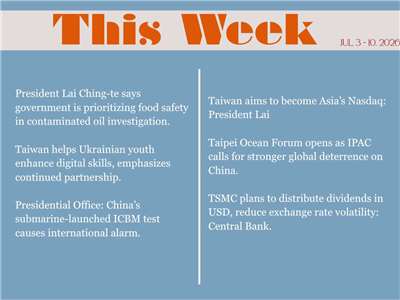 This Week in Taiwan for July 12, 2026.