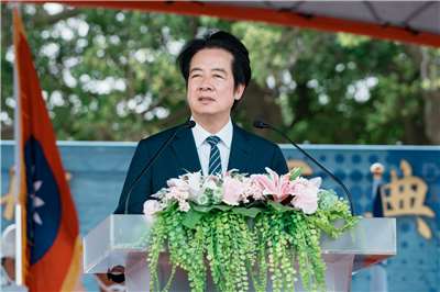 President Lai Ching-te at the Tan Chinag corvette commissioning ceremony on July 24. (Photo: Presidential Office)
賴清德總統24日前往高雄出席「海軍丹江軍艦成軍典禮」。(圖：總統府)