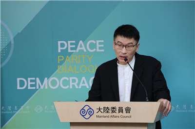 Mainland Affairs Council Deputy Minister Liang Wen-chieh (梁文傑) speaks at a press briefing in Taipei on July 2, 2026. (Rti Photo/James Thompson)