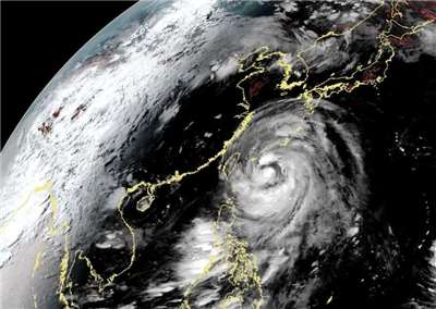 Typhoon Bavi at 7:10 p.m. on July 10. (Photo: CWA)