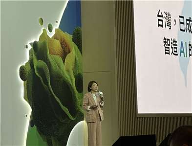 Google Taiwan General Manager Tina Lin speaking at the 2026 Google Cloud Day on July 9. (Photo: Rti)