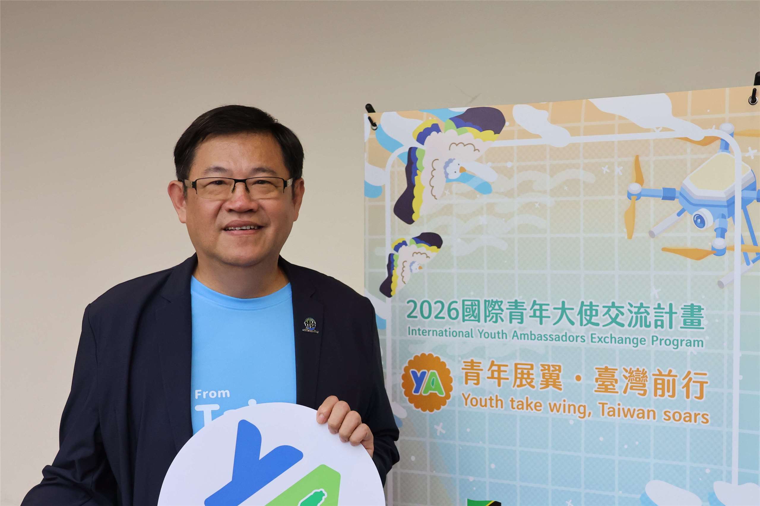 Ministry of Foreign Affairs Department of NGO International Relations/Drone Diplomacy Task Force Director-General Charlie Chiang (江振瑋) in Taipei on August 12, 2026. (Rti Photo/James Thompson)