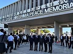 Taiwan's representative to Japan, Lee I-yang, led a five-member delegation to attend the Hiroshima Peace Memorial Ceremony on August 6, 2026. (Photo:  Taipei Economic and Cultural Office in Japan)