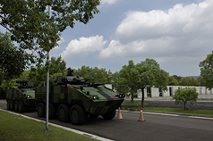 The 2026 Urban Resilience Exercise will be conducted in Taiwan on Thursday. Pictured is a CM-32 Armoured Vehicle deployed in Beitou District, Taipei City. (Photo: CNA)