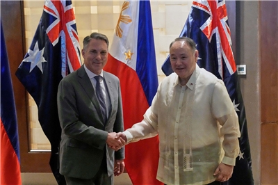 Philippine Defense Secretary Gilberto Teodoro Jr. and Australian Defence Minister Richard Marles expressed serious concern about the South China Sea, specifically naming the "destructive and dangerous" actions taken by Chinese vessels against Philippine ships. (Photo: AFP)