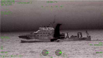 The 2,000-ton intelligent research vessel was recorded sailing southwest without deploying or towing any instruments. (Photo: CGA)