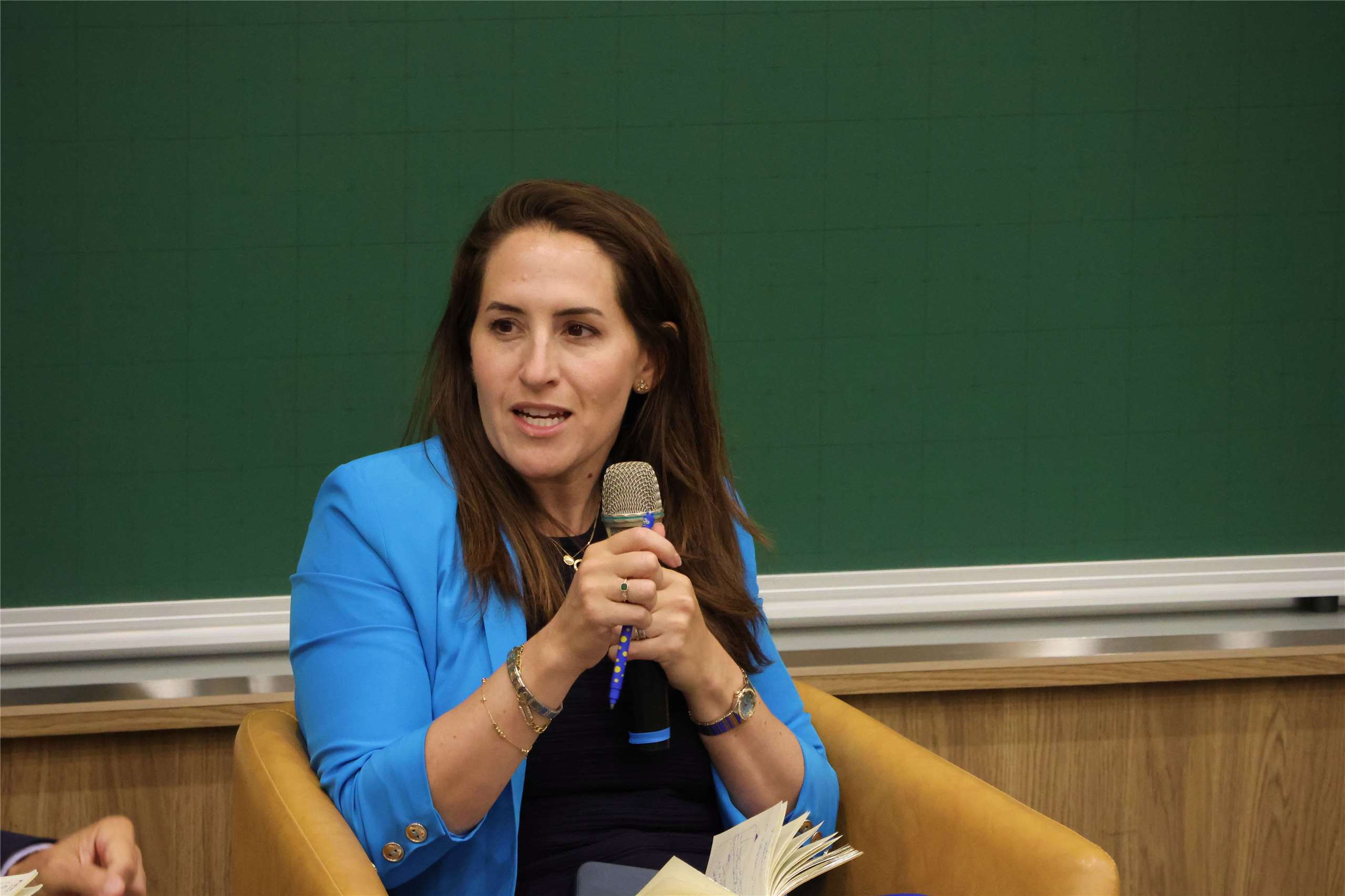 Oriana Skylar Mastro speaks at a Taiwan Foreign Correspondents’ Club discussion in Taipei on September 8, 2026. (Rti Photo/James Thompson)