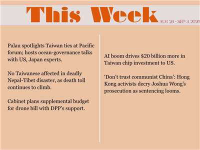 This Week in Taiwan for September 6, 2026.