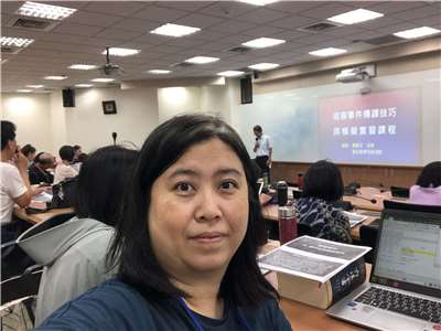 Angel Kao (高靜雯) at one of the training sessions for those who wish to become one of Taiwan's court interpreters. (Photo: Angel Kao)