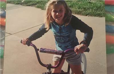 Tristan on a bike! (Photo: Tristan Hilderbrand)