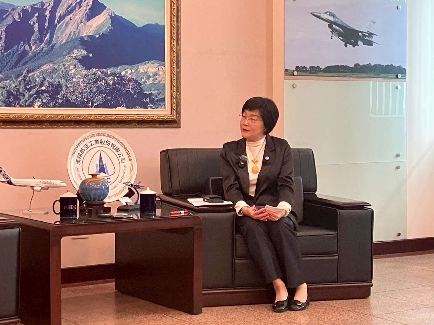 AIDC President Chuang Hsiu-mei says Taiwan is very good at cybersecurity, and that its strengths in semiconductor technology and the electric industry will lend themselves well to drone development. (Photo: Rti)