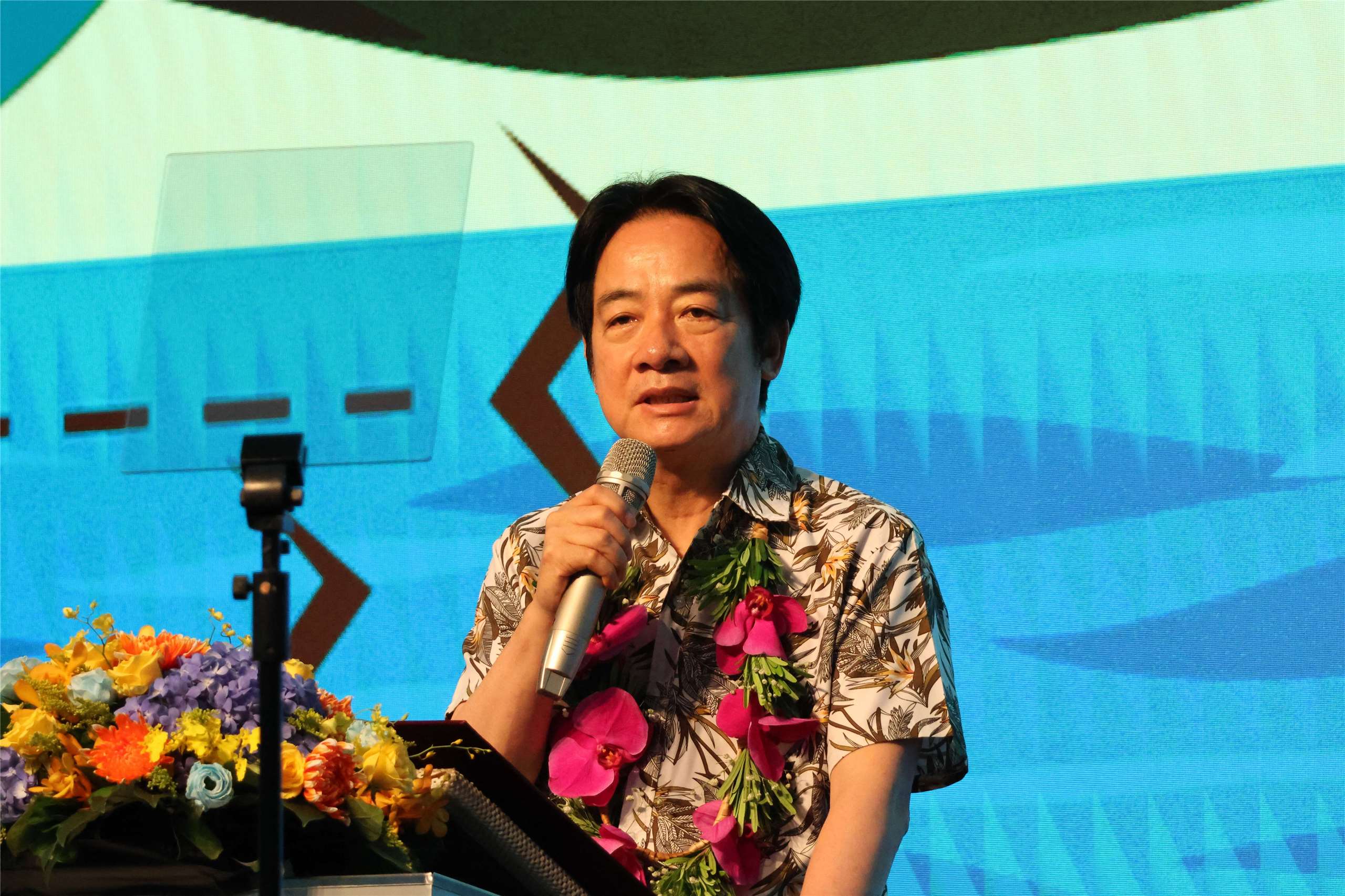 Taiwan’s President Lai Ching-te delivers remarks at the Pacific Cultural Gala in Taipei on June 5, 2026. (Rti Photo/James Thompson)