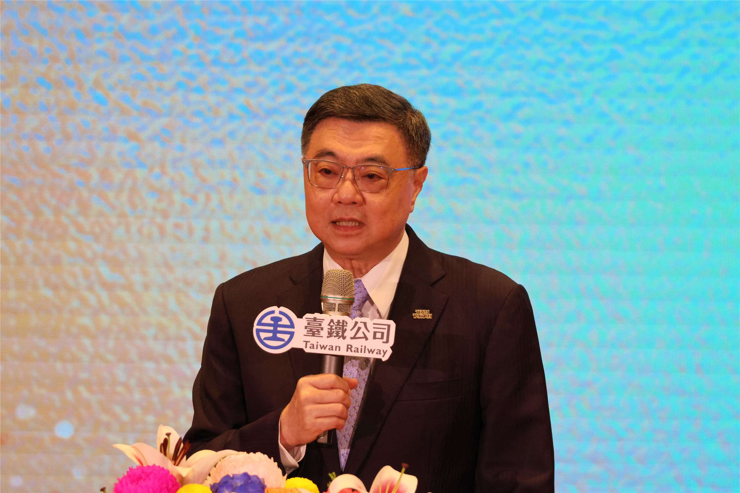 Premier Cho Jung-tai (卓榮泰) delivers remarks at an event in Taipei marking 139 years of railway history in Taiwan on June 9, 2026. (Rti Photo/James Thompson)