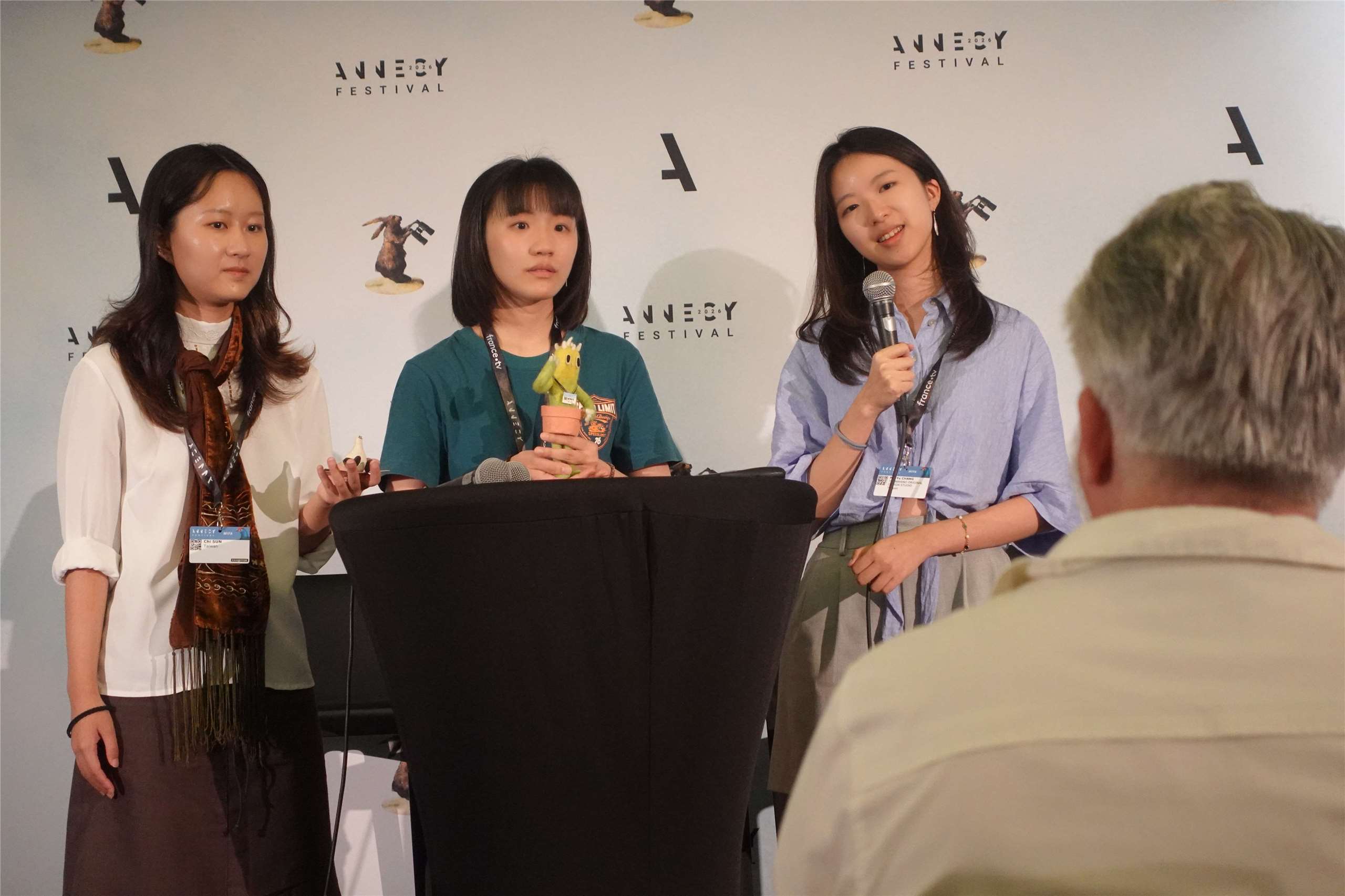 The crew of “Hwa’s Going On” responded to questions raised by international judges. (Photo: Wanson Wang/Rti)