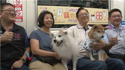Simon Chang y su equipo de gobierno participan en el Festival de Mascotas de Taoyuan (Foto: captura de vídeo)