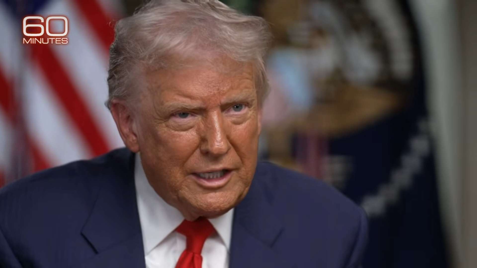 Donald Trump durante la entrevista en 60 Minutos (Foto: captura de 60 Minutos)