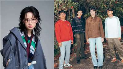 La cantante taiwanesa Andr (izqda.) y la banda Soy Difícil (dcha.), miembros de la delegación que viajó a Tailandia para promover la industria musical taiwanesa. (Foto: Taiwán Beats)