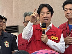 Lai Ching-te ha viajado a Hualien para comprobar de primera mano el desastre causado por el desbordamiento de la presa natural de Matai'an (Foto: CNA)
