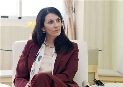 Markéta Pekarová Adamová visita Rti para una entrevista (Foto: Rti)