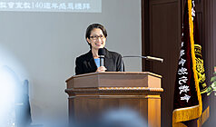 Hsiao Bi-khim se dirige a la congregación presbiteriana de Changhua (Foto: CNA)