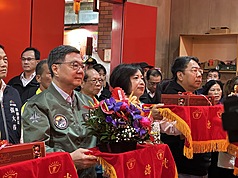 Cho Jung-tai en el templo Wude de Fengyuan, Taichung (Foto: CNA)