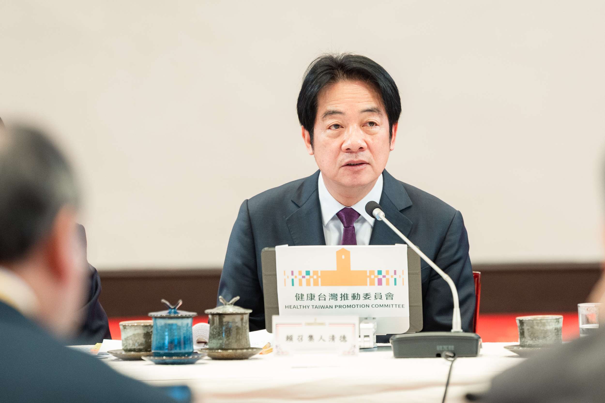 Lai Ching-te en la reunión del Comité para la Promoción de un “Taiwán Saludable” (Foto: Oficina Presidencial)