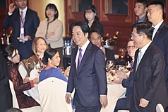 Lai Ching-te a su llegada al banquete anual con diplomáticos (Foto: CNA)