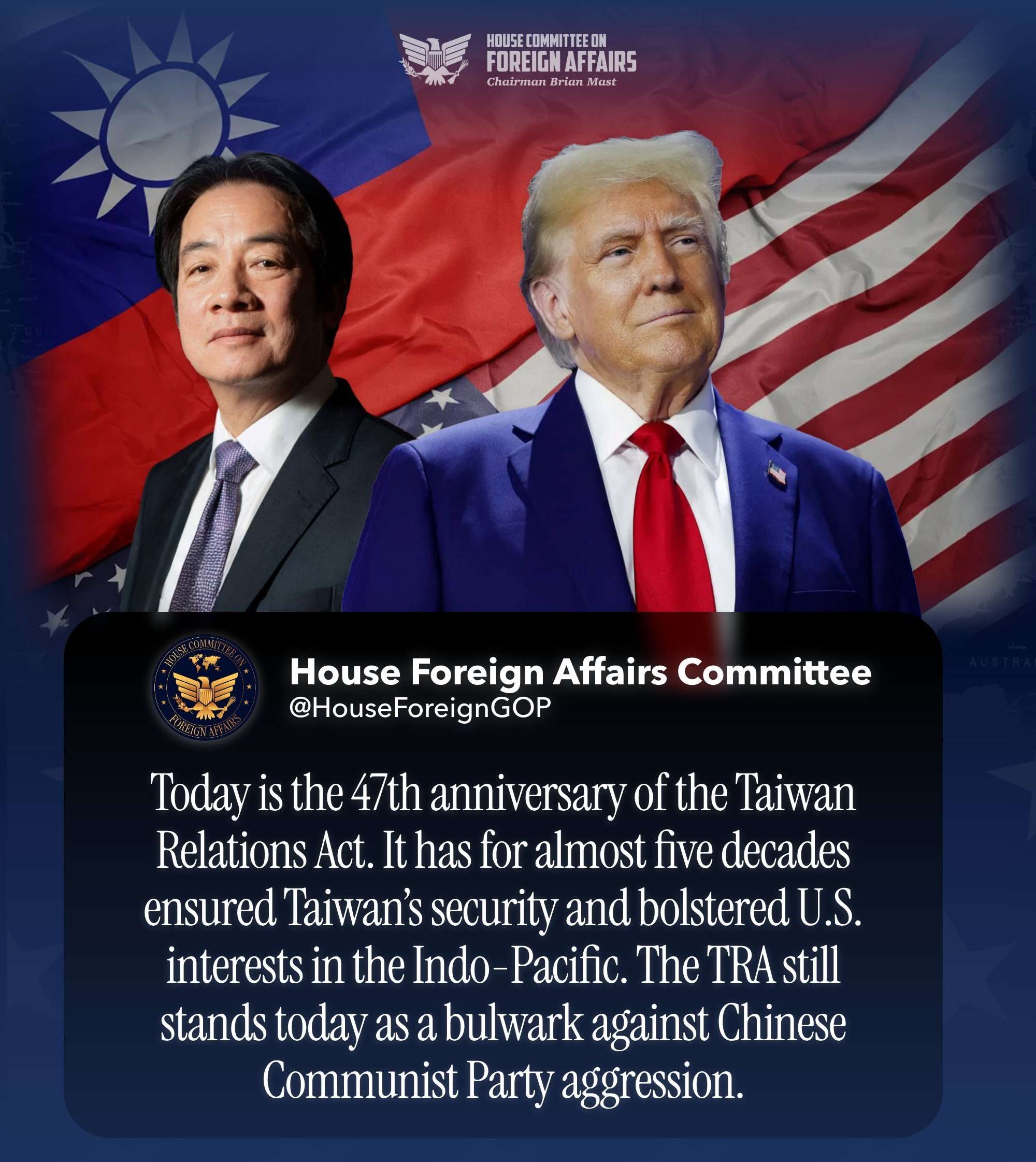 Fotomontaje de legisladores republicanos de la Comisión de Exteriores del Senado y el Congreso。(Foto: X @HouseForeignGOP)