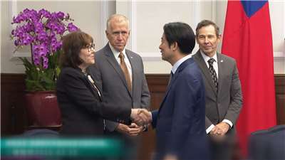 Lai Ching-te recibe a senadores estadounidenses en la Oficina Presidencial (Foto: captura de vídeo)