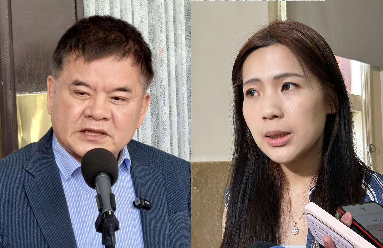Chuang Jui-hsiung (izda), líder del grupo parlamentario del PPT, y Hsu Chiao-hsin (dcha), legisladora del KMT (Fotocomposición: Rti)