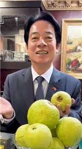 Lai Ching-te presenta en Instagram las guayabas de "corazón rojo" que la misión técnica agrícola taiwanesa cultiva en Esuatini (Foto: captura de vídeo de Instagram/Lai Ching-te)