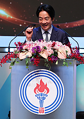 Lai Ching-te durante un acto del 80 aniversario de la petrolera estatal China Petroleum Corp (CPC) (Foto: CNA)