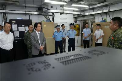 Lai Ching-te durante su visita al Comando de Guandu (Foto: Oficina Presidencial)