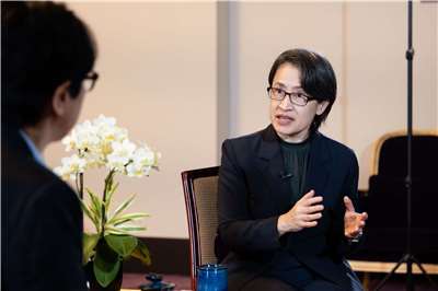 Hsiao Bi-khim, vicepresidenta de la República de China (Taiwán), durante su entrevista conjunta con Rti y CNA (Foto: Rti/CNA)