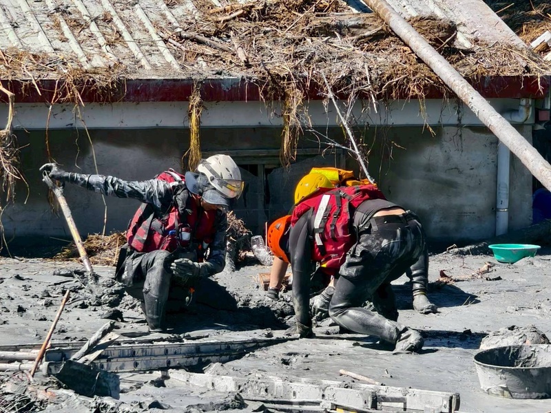 Zone sinistrée de Guangfu à la suite de la rupture du lac de barrage Matai'an (archive CNA)
