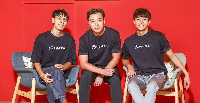 Ansen Huang, JJ Liou et Po Yu Huang, cofondateurs d'Instapodz (photo Meet Global)