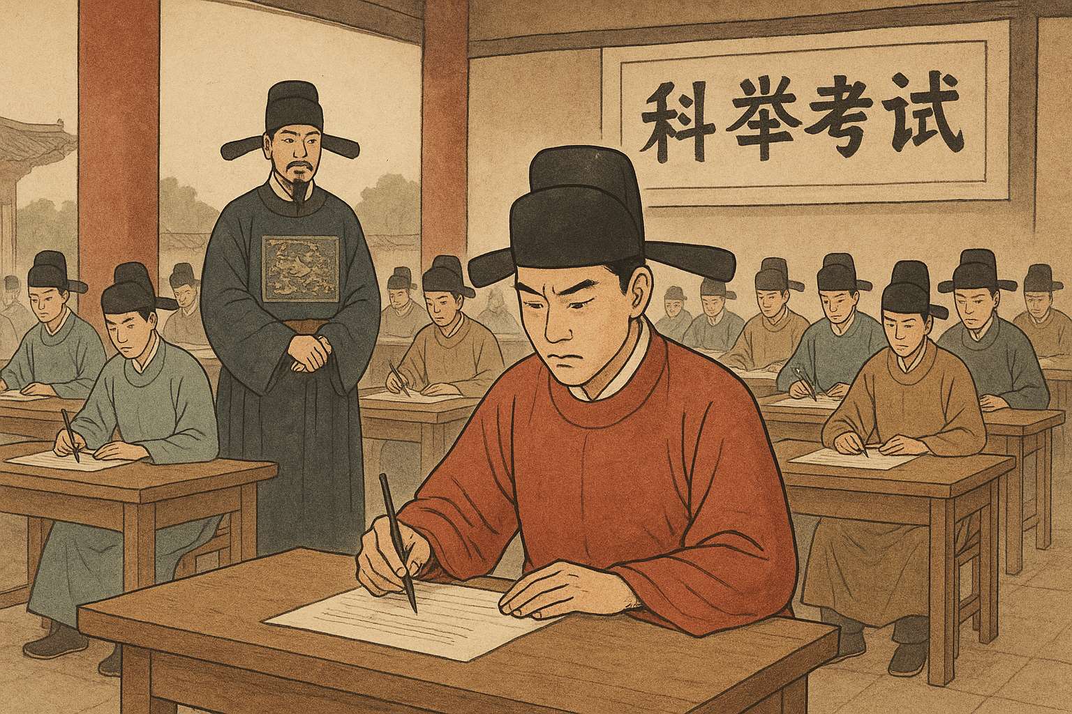 Lai Buyi passe l'examen impérial (illustration IA)