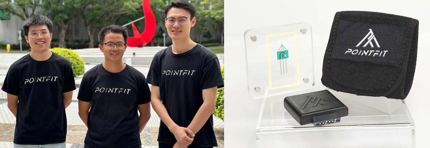 Equipe Pointfit et kit de mesure de la transpiration (photos venant de Meet global)