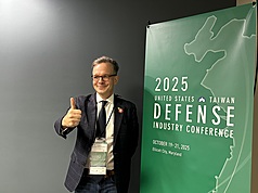 Rupert Hammond-Chambers, président du US-Taiwan Business Council, los de la 24e Conférence américano-taïwanaise sur l'industrie de la défense dans le Maryland (photo : CNA)