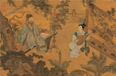 illustration de musique traditionnelle (détail de peinture du MNP)
