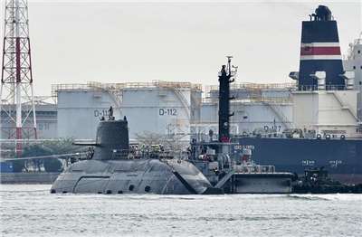 Sous-marin Haikun, prototype taïwanais lors de ses premiers tests d'acceptation en mer (archive CNA)