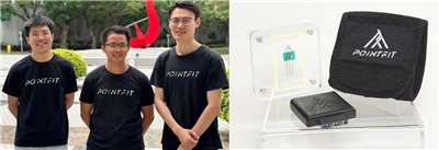 Equipe Pointfit et kit de mesure de la transpiration (photos venant de Meet global)