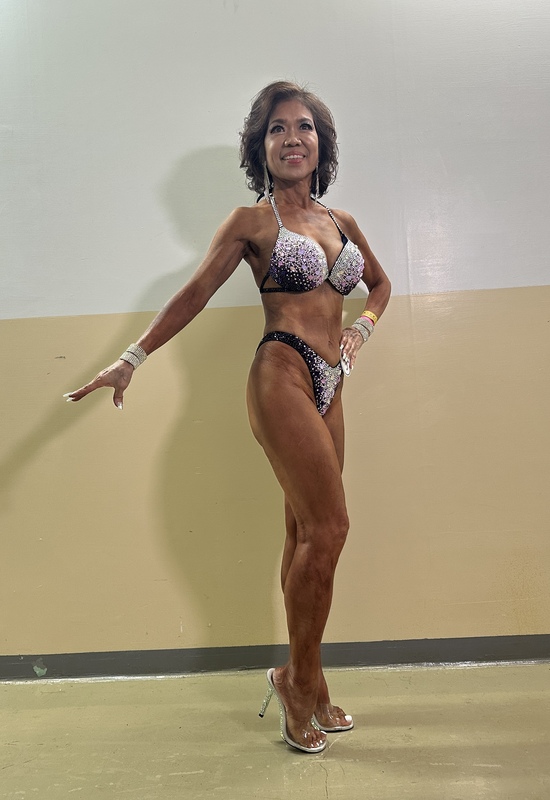 Lin Suei-tzu participe à un concours de culturisme, à 72 ans (photo CNA)