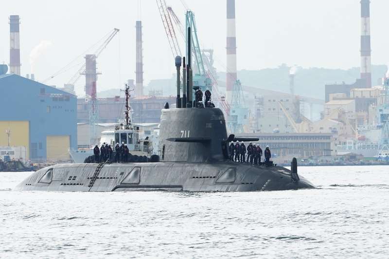 Le sous-marin Haikun en test dans le port de Kaohsiung (archives, CNA)